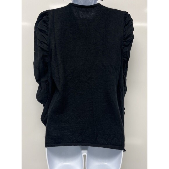 Neiman Marcus The Cashmere Collection Black Silk Long Sleeve (L) Career Classy - Picture 4 of 15